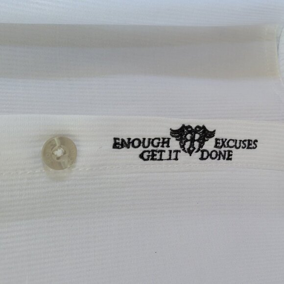 Roar Signature Western Button Down Crisp White Shirt with Tonal Design Size L - Picture 7 of 16